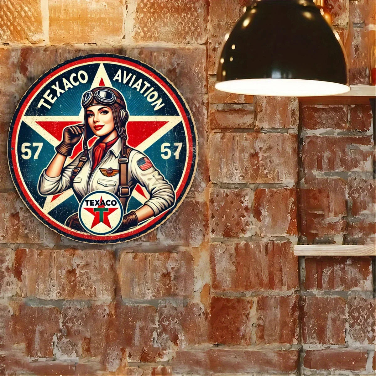Texaco Aviation 1949 Humor Metal Sign - 20x20cm, Perfect for Outdoor Wall Decor, Garage, Coffee Shop, Bar, Club, Farm or Garden