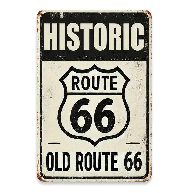 Vintage American Garage Tin Sign  Motorcycle Wall Decor - 8x12 inch Iron Art for Man Cave, Home Bar, and Route 66 Enthusiasts  ﻿