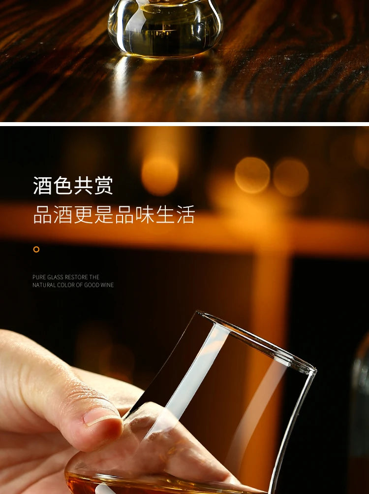 Whiskey Crystal Glass Set, Tasting Glass Clear Lead Free Wine Glass Bar Party Wedding Drinking Glassware