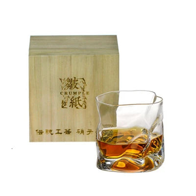 Japanese Edo Designer Crumple Paper Irregular Shape Crystal Faceted Der Whiskybecher Whiskey Whisky Rock Glass Artwork Wine Cup